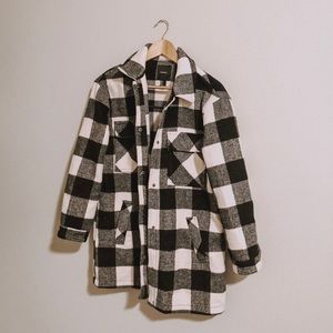 Chunky Black and White Buffalo Check Jacket